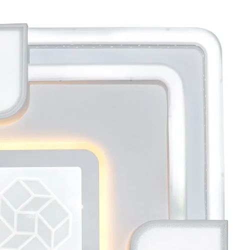 Люстра потолочная с пультом LED LAMPS 81086 Natali Kovaltseva белая на 1 лампу, основание белое в стиле хай-тек с пультом квадраты фото 4